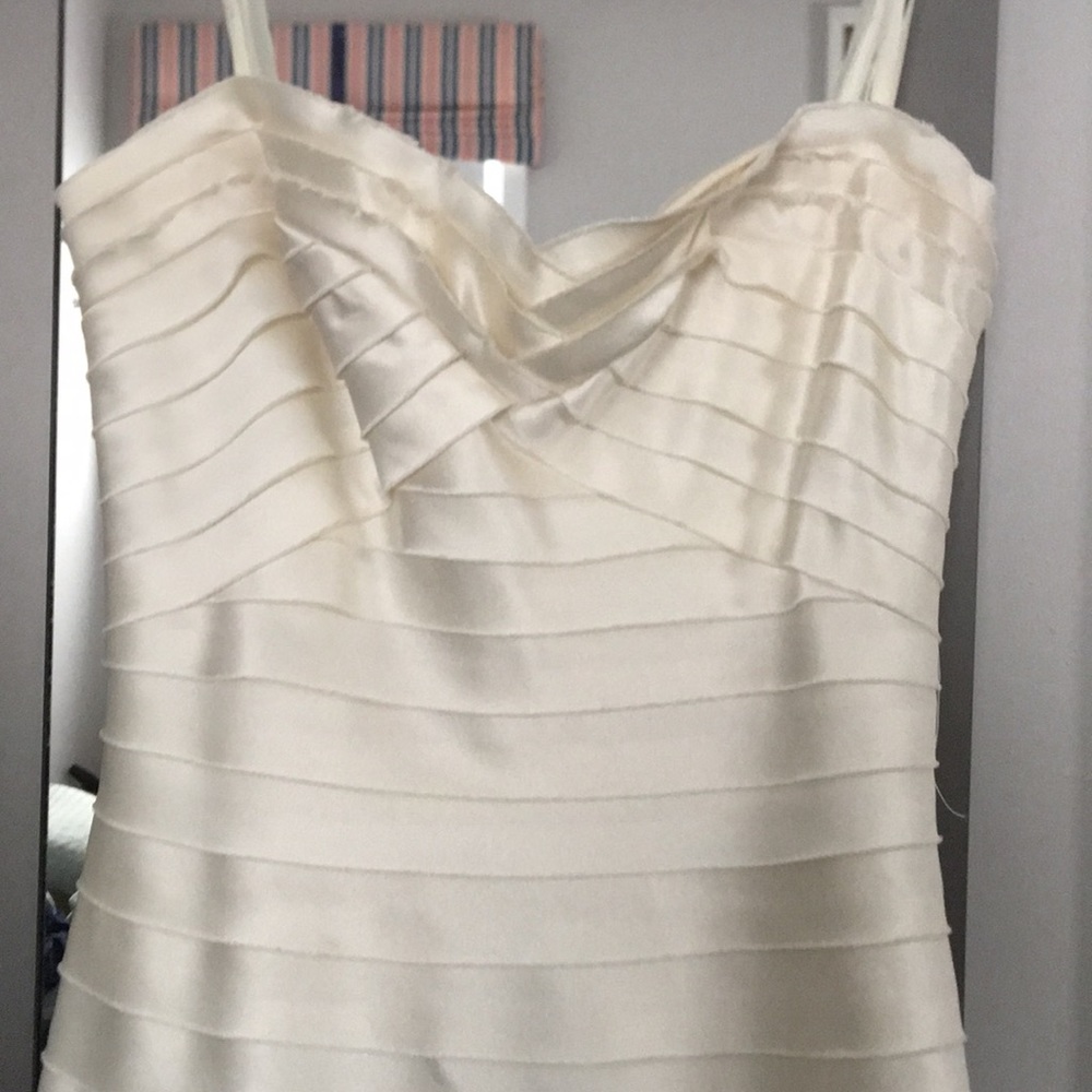 Ivory BCBG tiered prom dress